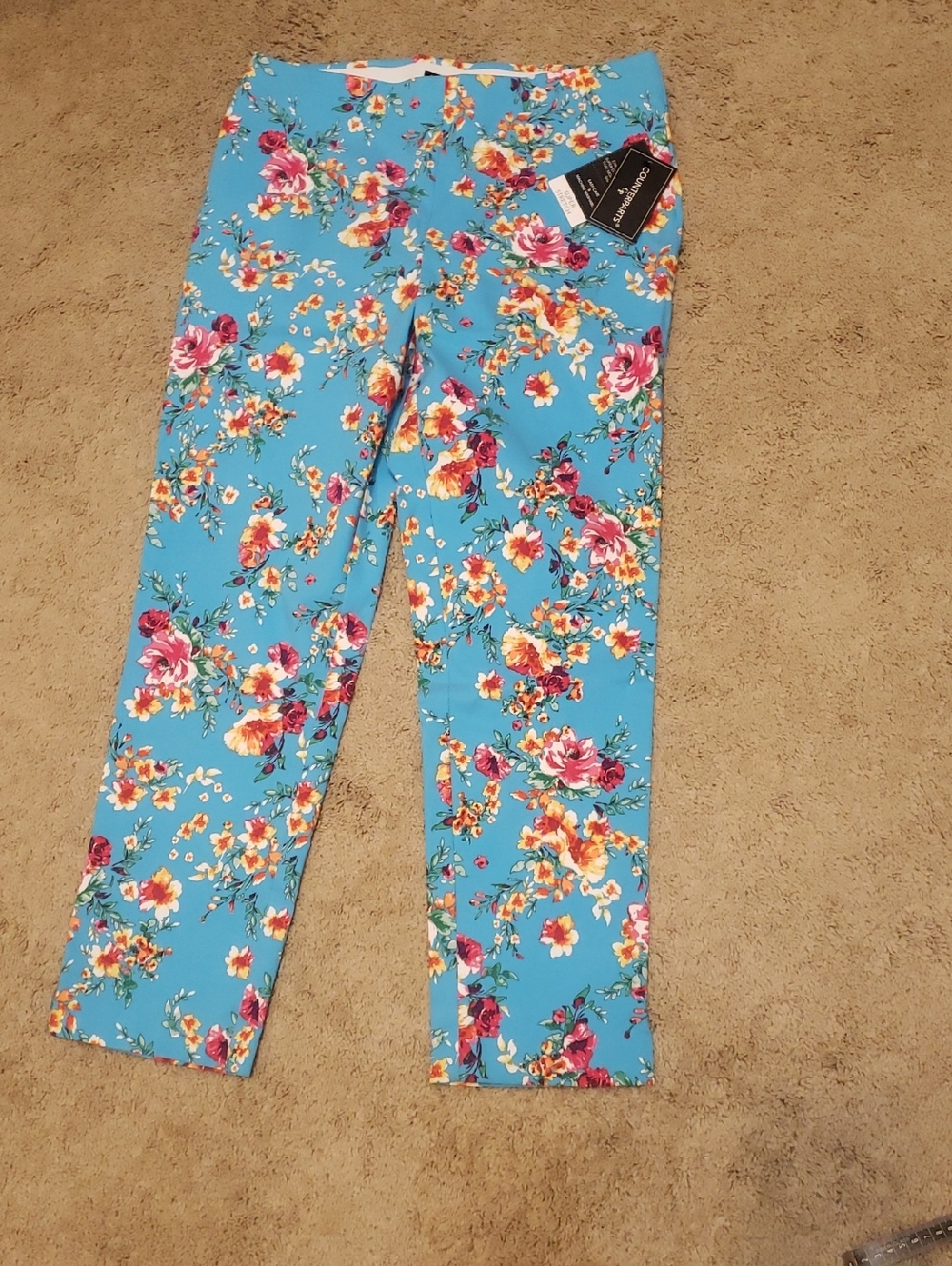 Counterparts Bright Blue Floral Cropped Pants